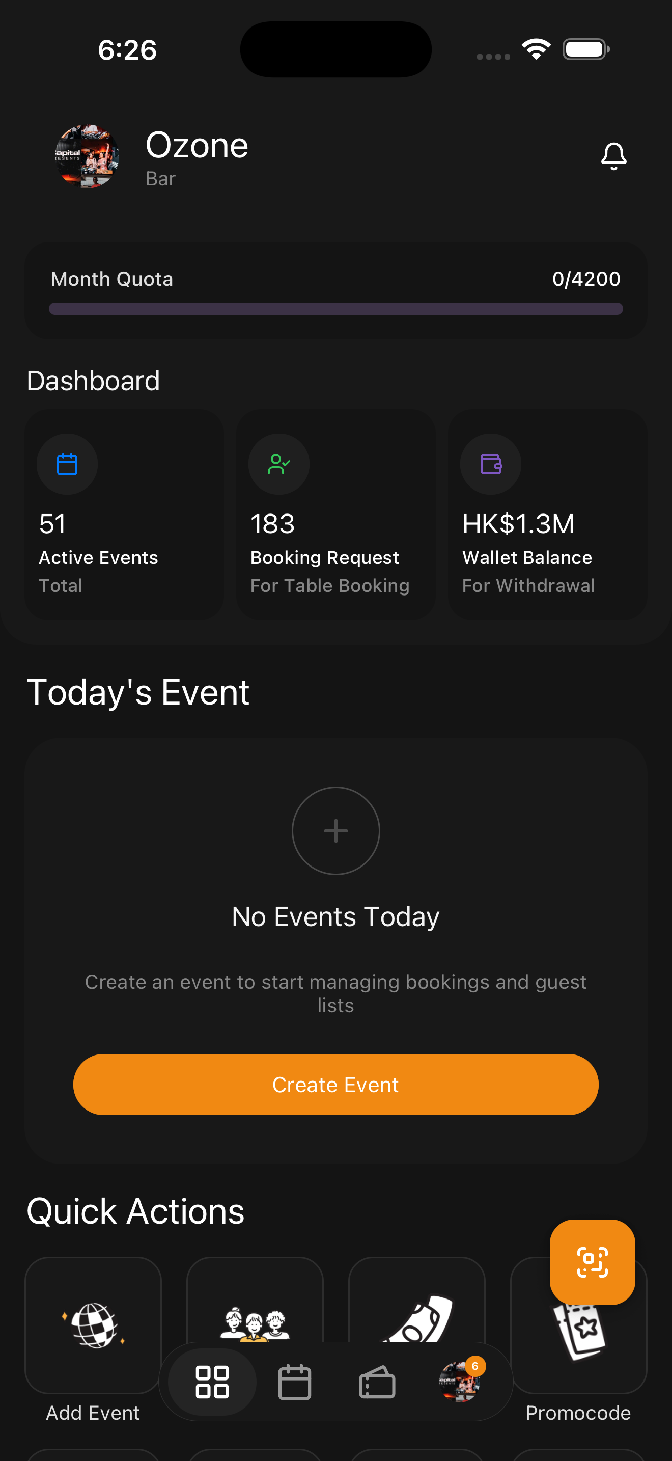 Smart club dashboard